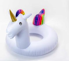 Boia inflável Gigante de Unicórnio Arco Iris Pronta Entrega