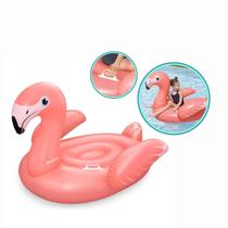 Boia Inflavel Grande Flamingo Rosa Boia Piscina Até 100Kg