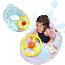 Boia Inflável Infantil Bote Bebe Volante Piscina Buzina