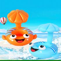 Boia Inflavel Infantil Peixe Com Fralda e Cobertura Para Proteção do Sol Laranja