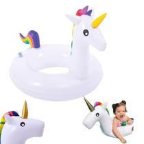Boia Inflável Infantil Unicórnio Flutuador para Criança, Piscina e Praia, Boia Colorida, Divertida e Segura para Verão e Lazer