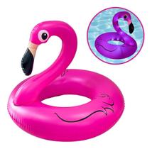 Boia inflável redonda flamingo com led luxo iwbilf