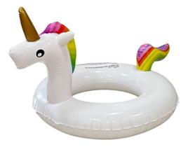 Boia inflável redonda luxo grande unicório 90cm iwbiu90 Boia inflável redonda luxo grande unicório 90cm iwbiu90