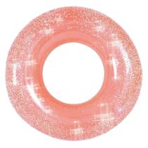 Boia inflavel redonda piscina colorida brilho infantil 79cm