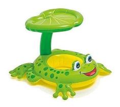 Bóia inflável sapinho amigo intex para bebe com cobertura