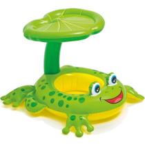 Bóia inflável sapinho amigo intex para bebe com cobertura
