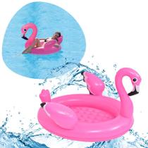 Boia piscina Flamingo Rosa Infantil Grande 110x104x94cm p/ piscina