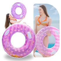 Boia Piscina Inflável Redonda Circular Mulher Menina Glitter