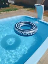 Boia Pneu Inflável Infantil 90cm Roda Circular Redonda Preta p/ Cintura Piscina Praia Calor Verão Parque Aquático Crianças Meninos - GiftUtil