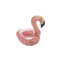 Boia Porta Copo Flamingo Rose Flutuador Praia Piscina Festa