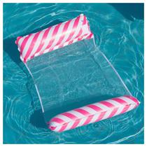 Boia Rede Inflável, Cadeira Para Piscina, Espreguiçadeira Cama Flutuante, Colchão Adulto Rosa