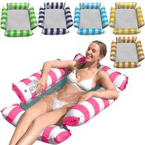 Boia Rede Piscina Cama Flutuante Deitado Reclinável Inflável