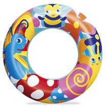 Bóia Redonda Estampada Animais Colorido Crianças Diversão Piscina