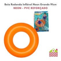 Boia Redonda Inflável Neon Grande 91cm Piscina Praia Bestway