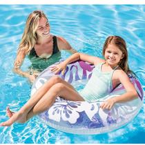 Boia redonda inflável para Piscina. Modelo Circular grande Flor 91cm Intex 59251 -R Roxa