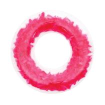 Boia Transparente Circular Com Penas 100 Cm