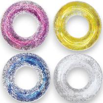 Boia Transparente Gliter Colorida Adulto Crianca Piscina