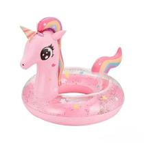 Boia unicornio rosa 63cm com cabeca com glitter - dm brasil