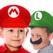 Boina / Chapéu / Boné Super Mario Bros e Luigi com bigodes - Léle Artesanatos e Presentes