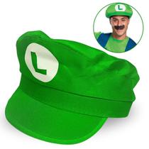 Boina Chapéu Touca Super Mario Bros Cosplay Fantasia - Luigi Boina Chapéu Touca Super Mario Bros Cosplay Fantasia - Luigi