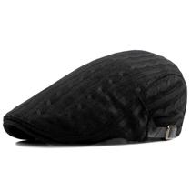 Boina Clássica Tricô de Lã Viseira Plana Bordada Retro Moda Outono Inverno Casual Ajustável