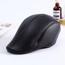 Boina de couro masculino Preto e Marrom.