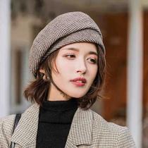 Boina de Lã e Algodão Xadrez para Inverno - Chapéu Feminino Elegante e Casual