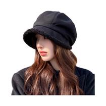 Boina de Veludo Feminina para Inverno - Chapéu Retro Octogonal