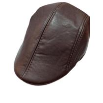 Boina Estilo Italiano Masculina Lisa Marrom Outono Inverno Material Sintético