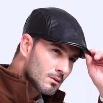 Boina Estilo Italiano Masculina Lisa Preto Outono Inverno Material cológico