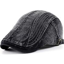 Boina Estilosa Britânica Básica de Algodão Lisa Boné Moda Casual Primavera Verão Viseira Ajustável