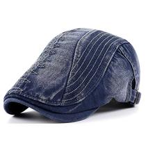 Boina Estilosa Britânica Básica de Algodão Lisa Boné Moda Casual Primavera Verão Viseira Ajustável