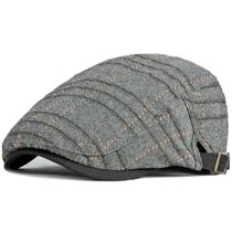 Boina Estilosa de Algodão Britânica Clássica Viseira Básica Xadrez Retro Moda Casual Ajustável