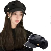 Boina Feminina com Boton Charme Doramas Coreanos