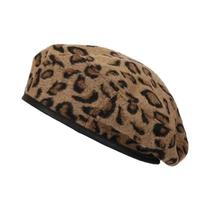Boina Feminina Com Estampa De Leopardo, Estilo Retrô Japonês, Chapéu De Pintor, Outono Inverno,