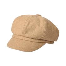 Boina Feminina De Inverno Octogonal Cor Sólida Estilo Britânico Francês Casual Para Outono