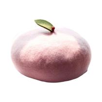 Boina Feminina E Infantil Verde Vermelha, Estilo Pintor, Macia E Fofa, Com Design De Fruta (Maçã,