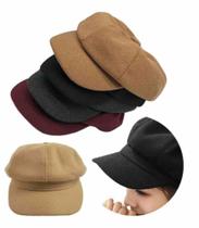 Boina Feminina Feltro com aba regulagem e forro interno Fashion Francesa Inverno Boina Feminina Feltro com aba regulagem e forro interno Fashion Francesa Inverno