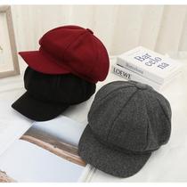 Boina feminina francesa gorro liso estilo