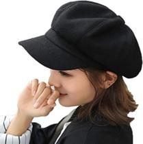 Boina Feminina Gorro Chapéu Francesa Aveludada Elegante Com Aba