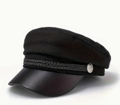 Boina Feminina Militar Vintage Chapéu Quepe Estilo Britãnico Retrô