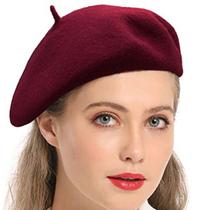Boina Francesa Feltro Inverno Gorro Ajustável Várias Cores