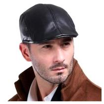 Boina Italiana Masculina Material Sintético Preta ou Marrom Estilo Clássico Tamanho Único 58cm