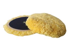 Boina Lã Polimento 7 Polegadas Com tiras autocolantes Grossa Amarela