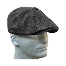 Boina Masculina Retrô De Feltro De Lã Estilo Espinha De Peixe Casual Com Topo Plano - Chapéu Da Moda