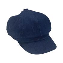 Boina Octogonal Vintage Feminina Em Jeans, Chapéu Casual De Pintor Em Cor Sólida