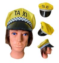 Boina Quepe chápeu Taxi Americano Fantasia Amarelo carnaval