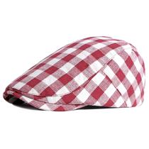 Boina Unissex Casual Estilo Retro Britânico Xadrez Moda Primavera Outono Chapéu Ajustável