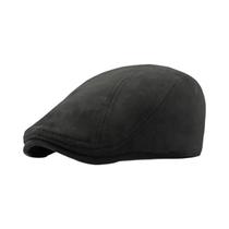 Boina Unissex De Camurça Estilo Newsboy Com Aba Reta, Chapéu Casual Vintage Para Outono E Inverno