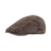 Boina Vintage Unissex Ajustável De Algodão, Chapéu Newsboy Sólido Com Visor Plano, Casual Para